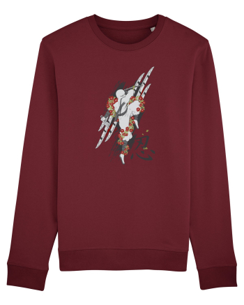 Ninja Flower Art Burgundy