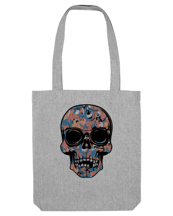 Vintage Flower Skull Heather Grey