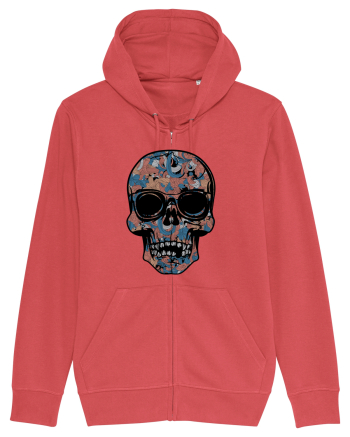Vintage Flower Skull Carmine Red