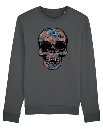 Vintage Flower Skull Anthracite