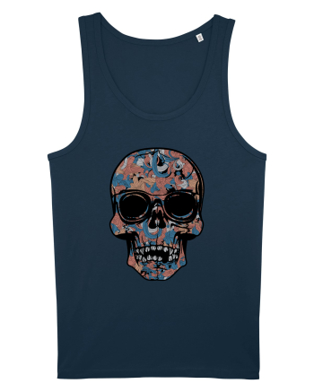 Vintage Flower Skull Navy