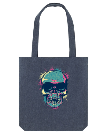 Graffiti Flower Skull Midnight Blue