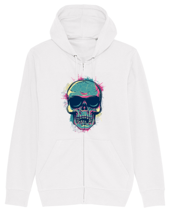 Graffiti Flower Skull White