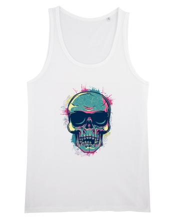 Graffiti Flower Skull White