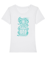 Japan Emperor Tricou mânecă scurtă guler larg fitted Damă Expresser