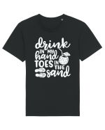 Drink in my hand toes in the sand Tricou mânecă scurtă Unisex Rocker