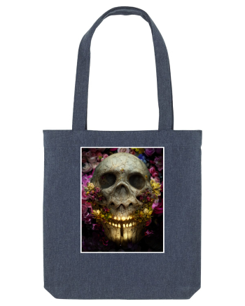 flower skull Midnight Blue