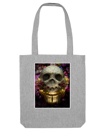 flower skull Heather Grey