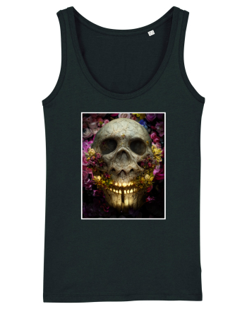 flower skull Black