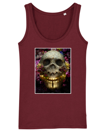 flower skull Burgundy