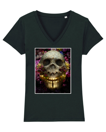 flower skull Black