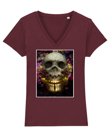 flower skull Burgundy