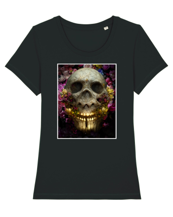 flower skull Black