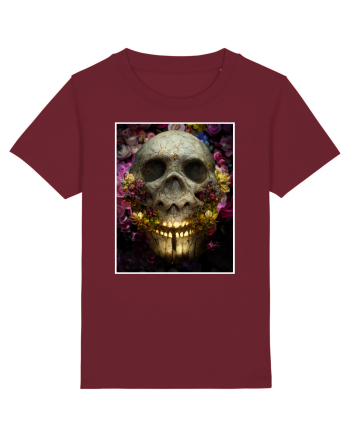 flower skull Burgundy