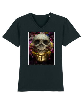 flower skull Black