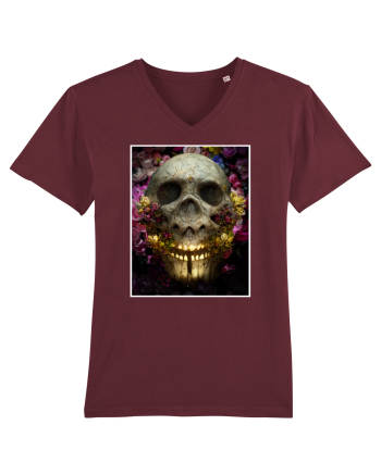 flower skull Burgundy