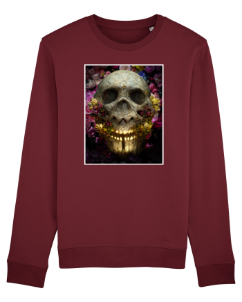 flower skull Burgundy