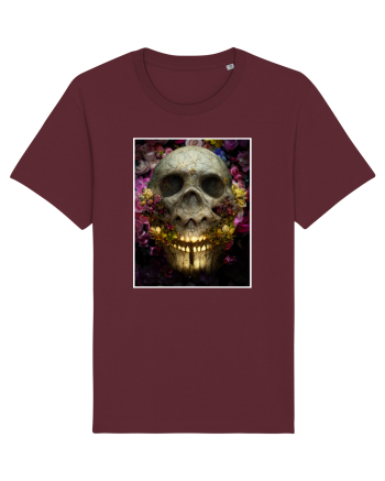 flower skull Burgundy