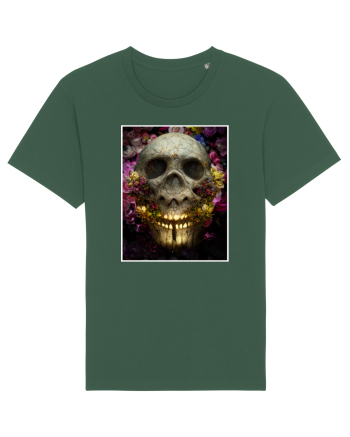 flower skull Bottle Green