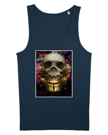 flower skull Navy