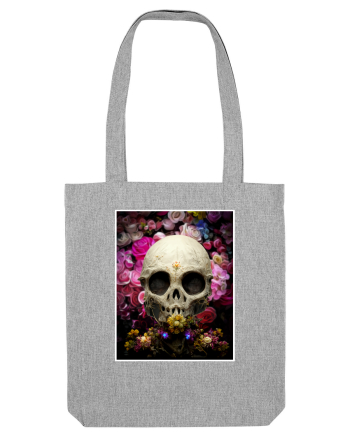 skull flowers Heather Grey