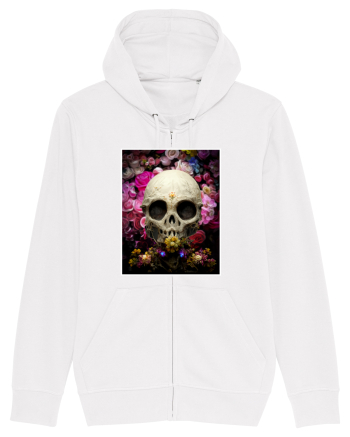 skull flowers White