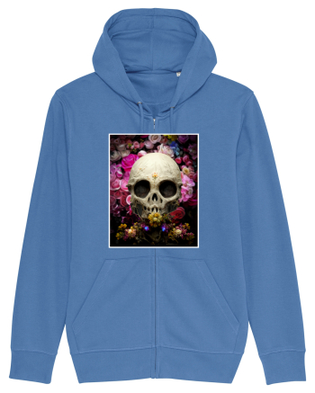 skull flowers Bright Blue