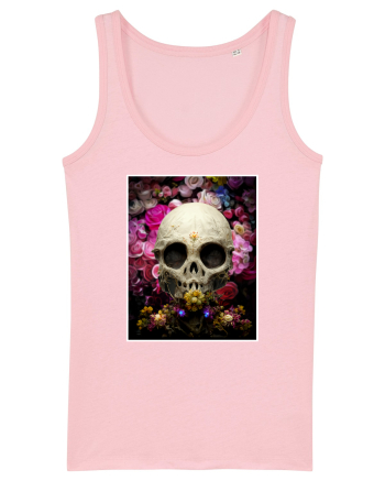 skull flowers Cotton Pink
