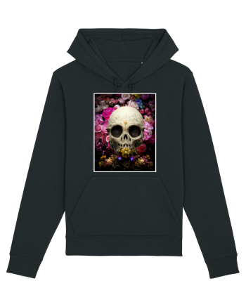 skull flowers Black