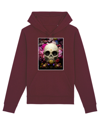 skull flowers Burgundy