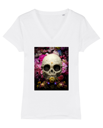 skull flowers White