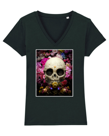 skull flowers Black