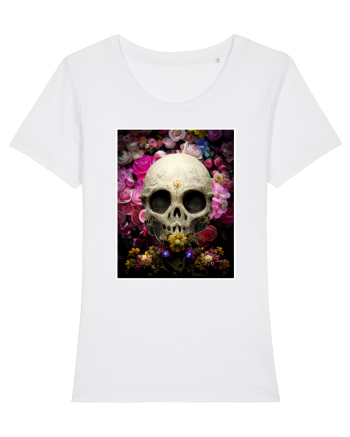skull flowers White