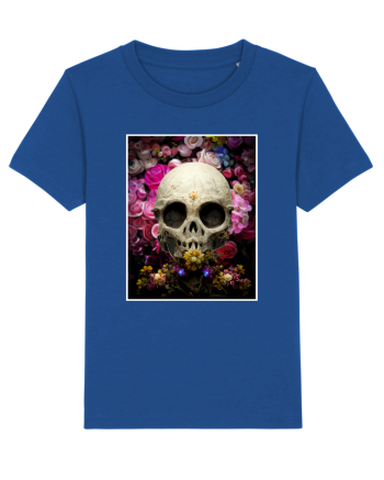 skull flowers Majorelle Blue