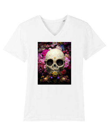 skull flowers White