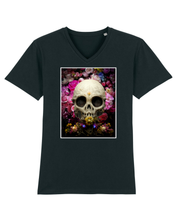 skull flowers Black