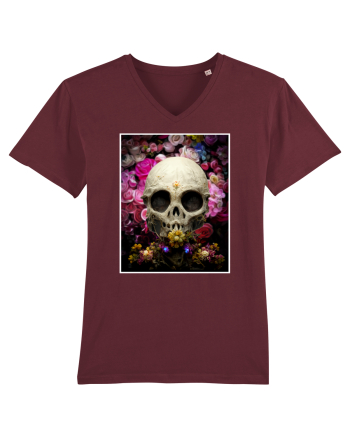 skull flowers Burgundy