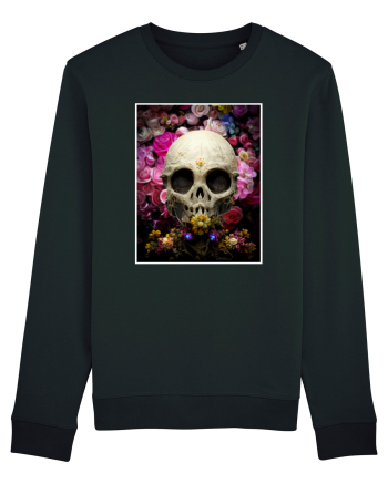 skull flowers Black