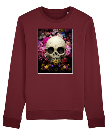 skull flowers Burgundy