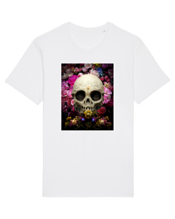 skull flowers White