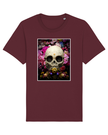 skull flowers Burgundy