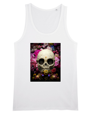 skull flowers White