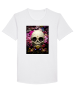 skull flowers Tricou mânecă scurtă guler larg Bărbat Skater