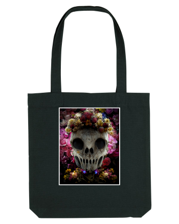 flower skull Black