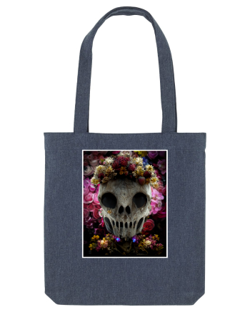 flower skull Midnight Blue