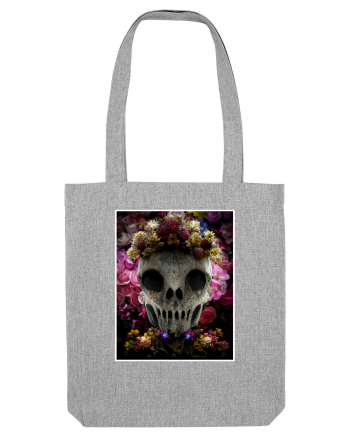 flower skull Heather Grey