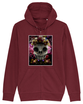 flower skull Burgundy