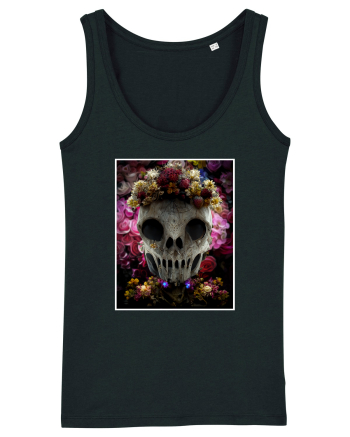 flower skull Black