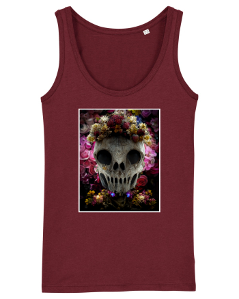 flower skull Burgundy