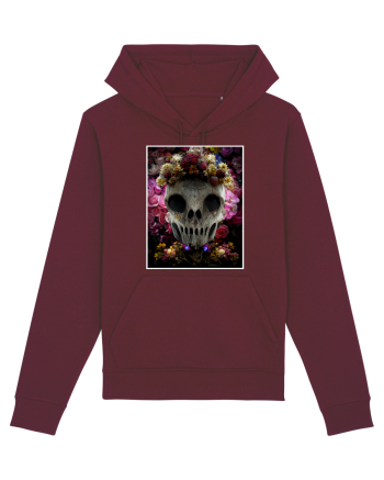 flower skull Burgundy